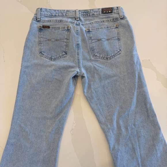 Vintage 90s Y2K Mudd Women’s Jeans Size 11 Light Wash Flare Casual Lace Detail - Picture 9 of 16
